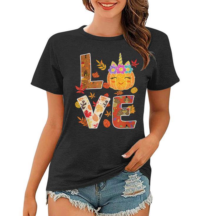 Love Unicorn Turkey Thanksgiving Happy 15 Shirt Women T-shirt