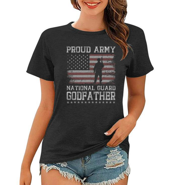 Mens Proud Army National Guard Godfather  US Military Gift Women T-shirt