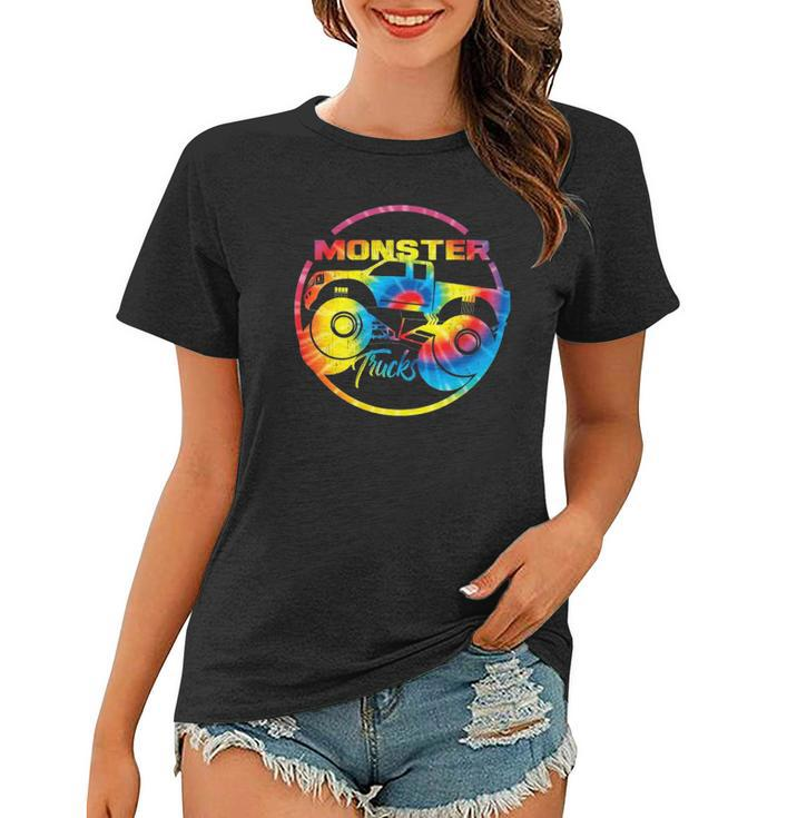 Monster Trucks Retro Tie Dye Off Road Lovers Gift Women T-shirt