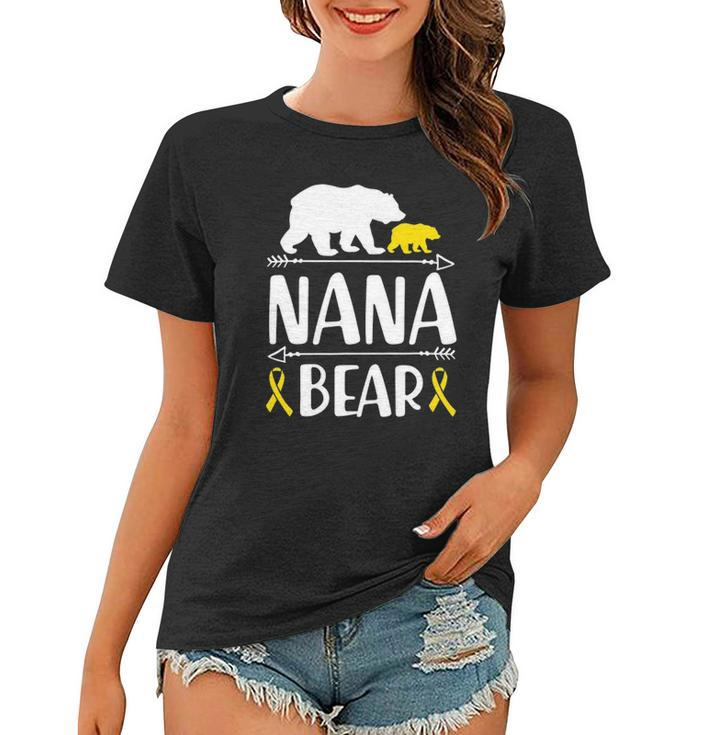Nana Bear Childhood Cancer Awareness Grandma Of A Warrior Women T-shirt