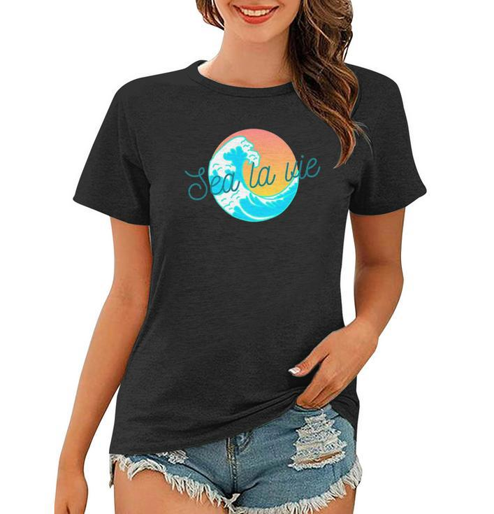 Ocean Wave Sunset Sea La Vie Summer Gift Women T-shirt