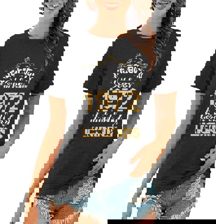 October 1972 Birthday Life Begins In October 1972 V2 Women T-shirt