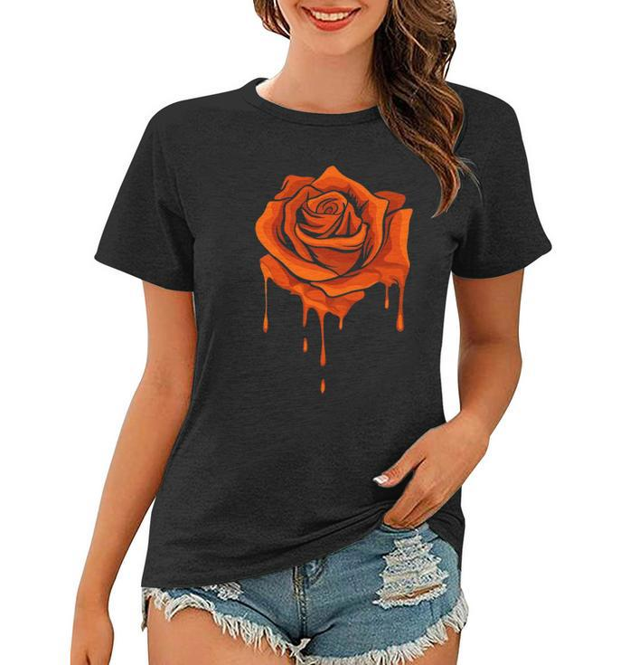 Orange Melting Rose - Garden Gardener Botanist Flowers Rose Women T-shirt