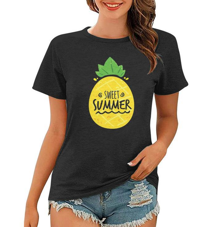 Pineapple Summer Funny Sweet Summer Hello Break Vacation Women T-shirt