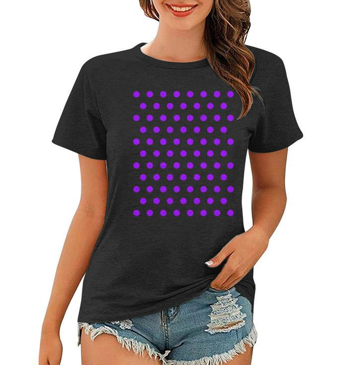 Purple And White Polka Dots Women T-shirt