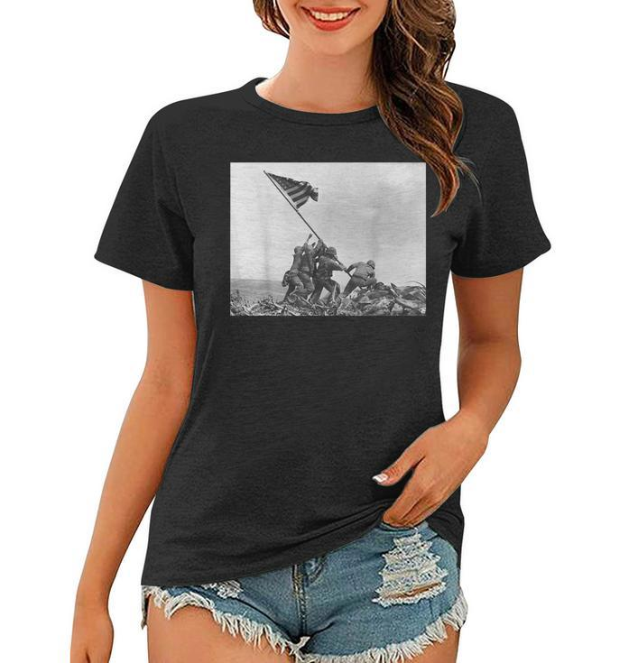 Raising The Flag On Iwo Jima Ww2 World War Ii Patriotic  Women T-shirt