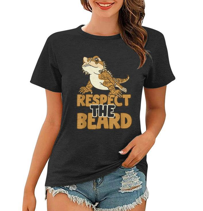 Respect The Beard Funny Bearded Dragon Lizard  Women T-shirt