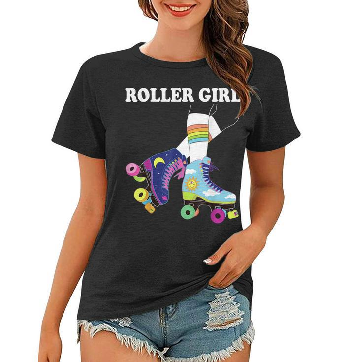 Roller Girl Vintage Seventies 70S Cool Retro Skates Skating Women T-shirt