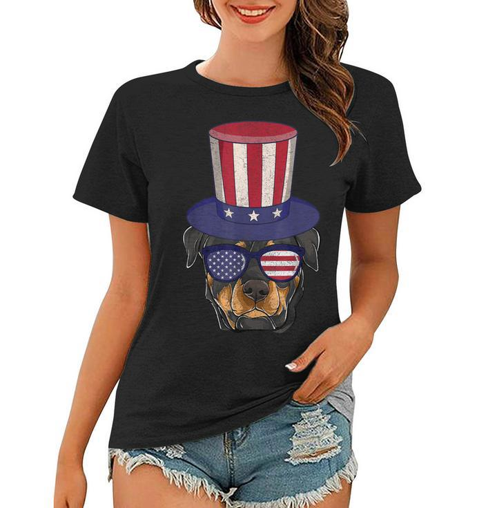 Rottweiler Patriotic Dog Mom & Dad  4Th Of July Usa  Women T-shirt