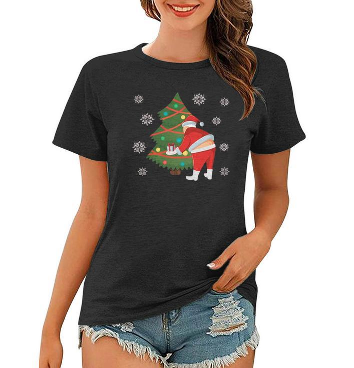 Santa Butt Crack Merry Christmas Women T-shirt