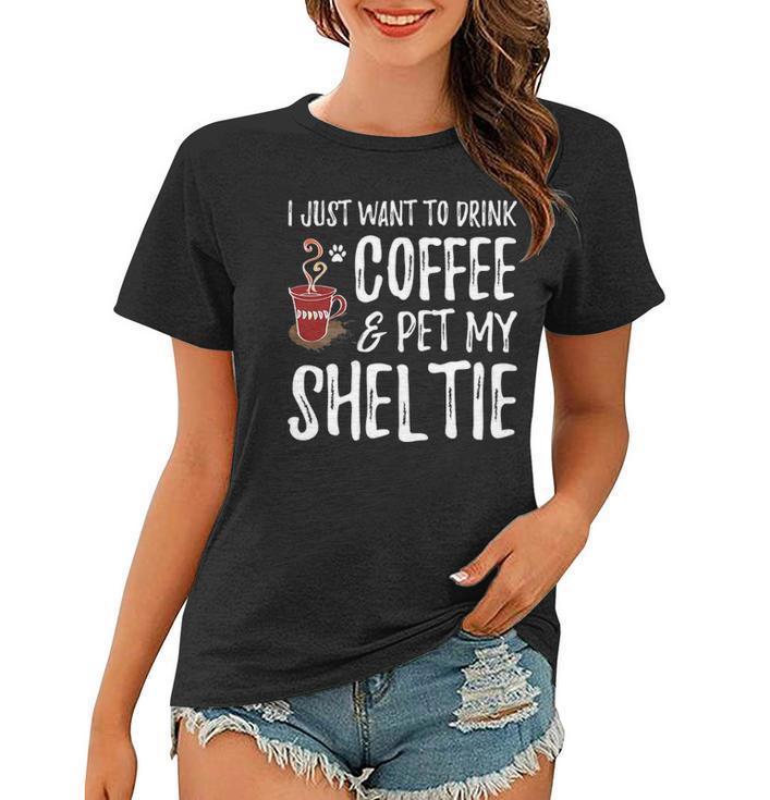 Sheltie Coffee Drinker Tees Women T-shirt