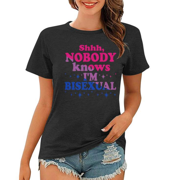 Shhh Nobody Knows Im Bisexual Lgbt Pride Women T-shirt