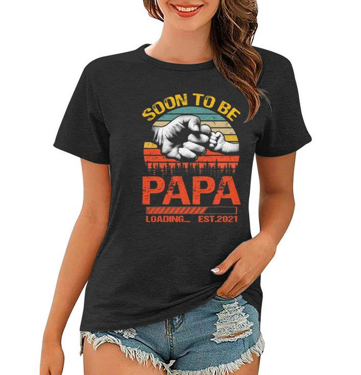 Soon To Be Papa Est 2022 New Papa Vintage Women T-shirt
