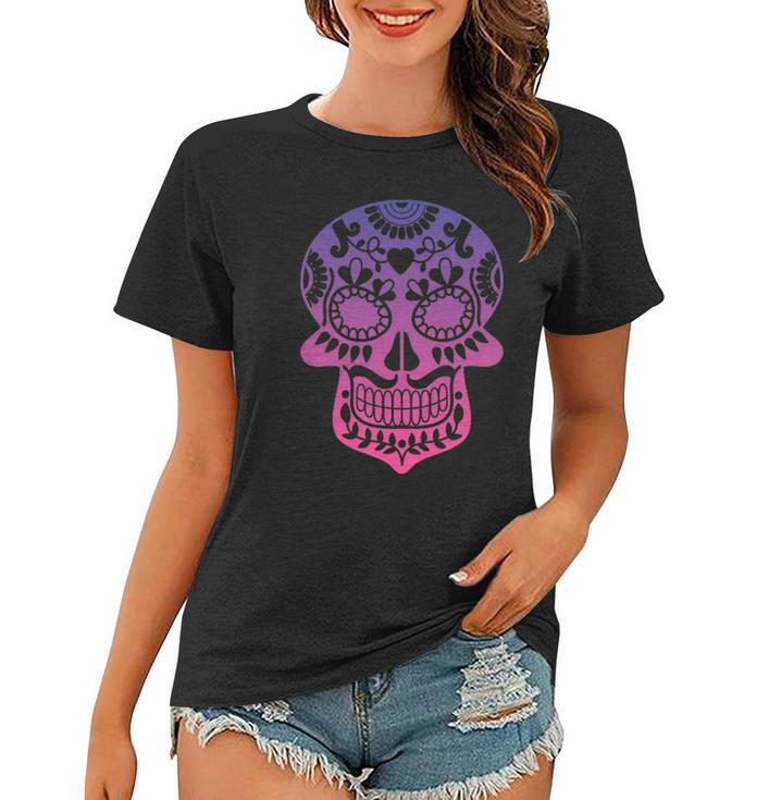 Traditional Day Of The Dead Mexico Calavera Sugar Skull Women T-shirt