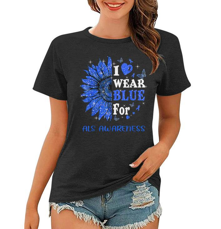 Twinkle Heart Sunflower Als Awareness  Women T-shirt