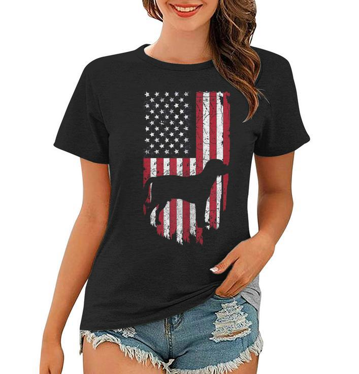 Us Beagle Dog Mom Dad Usa  4Th Of July American Flag  Women T-shirt