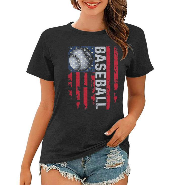 Usa Flag Vintage Baseball Tee Dad Mom Tee Women T-shirt