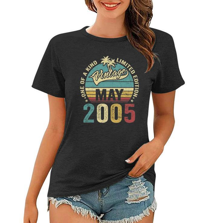 Vintage 17 Years Old May 2005 Decorations 17Th Birthday Women T-shirt