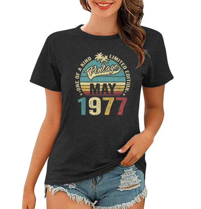 Vintage 45 Years Old May 1977 Decorations 45Th Birthday Women T-shirt