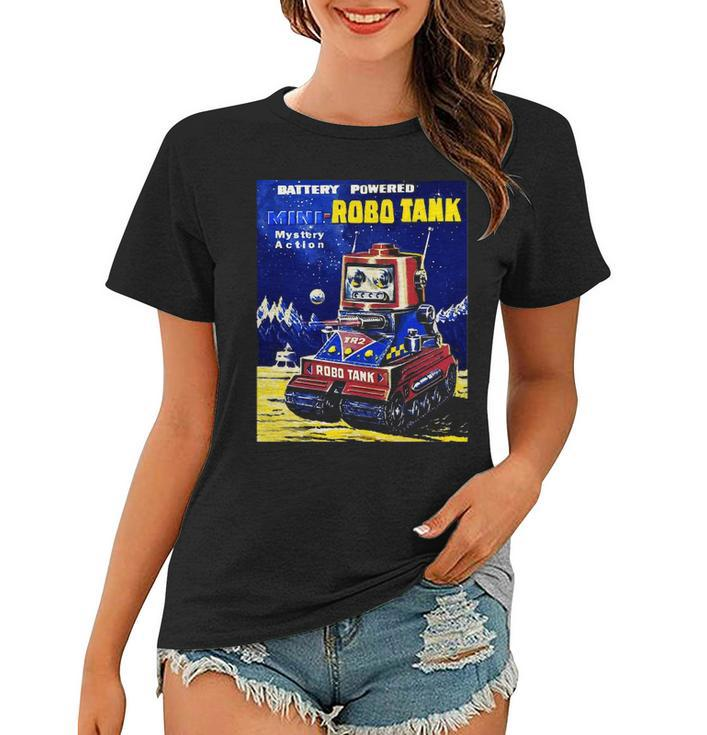 Vintage Robot Tank Japanese American Old Retro Collectible Women T-shirt