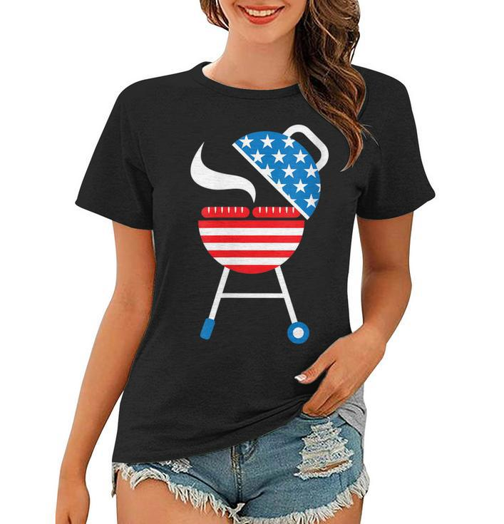 Womens America Barbeque 4Th Of July Usa Flag Merica Dad Gift  Women T-shirt