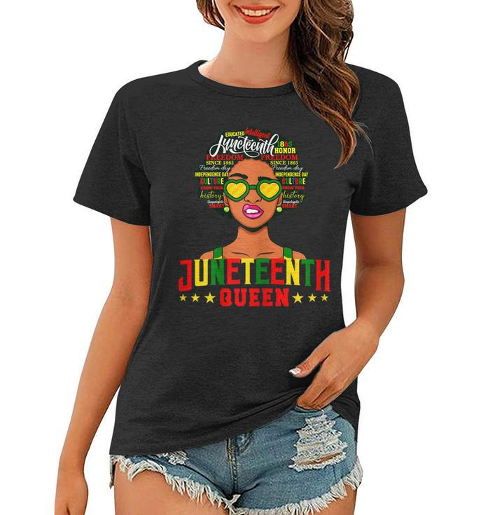 Womens Juneteenth Women Natural Afro Queen   Women T-shirt