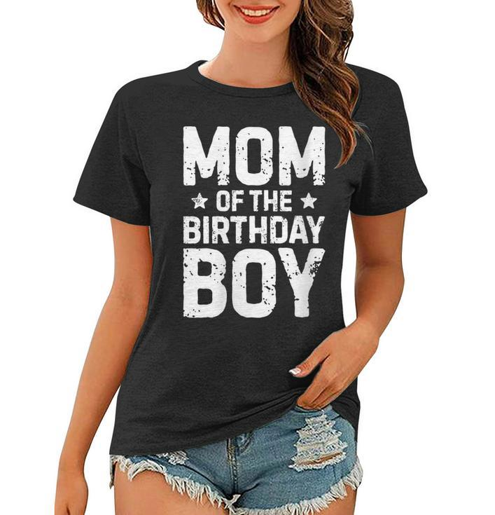 Womens Mom Of The Birthday Boy Funny Mother Mama Family Matching  Women T-shirt