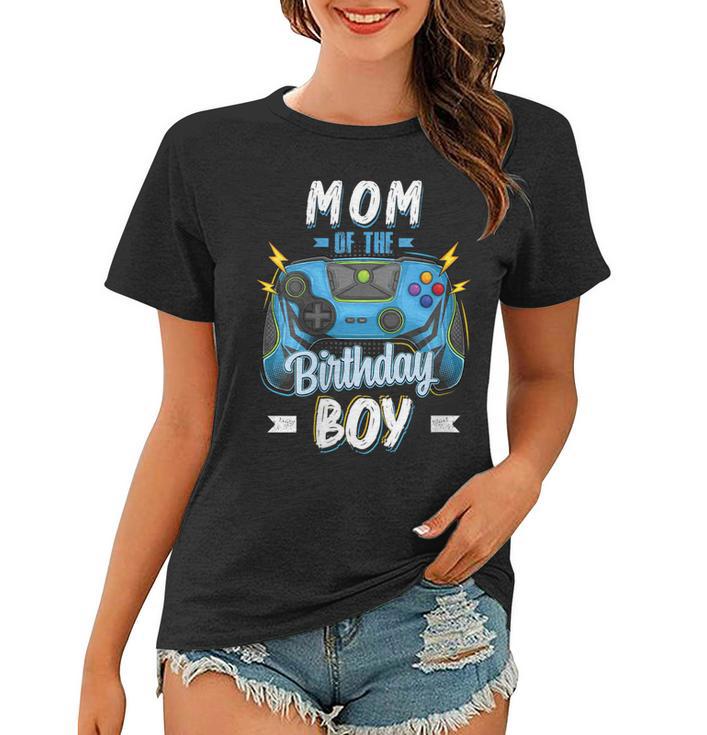 Womens Mom Of The Birthday Boy Matching Family Video Gamer Party Women T-shirt