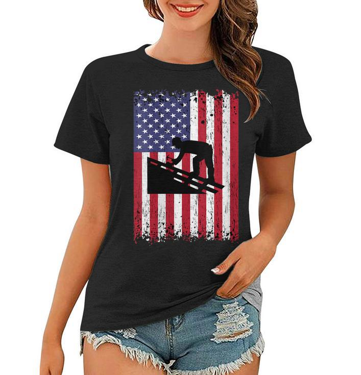 Womens Roofer Dad Usa Flag Patriotic 4Th Of July Gift  Women T-shirt