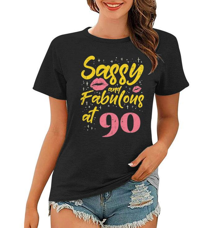 Womens Sassy Fabulous 90 Years Old Happy 90Th Birthday Gift Women Women T-shirt