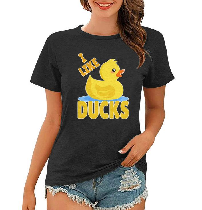 Yellow Rubber Duck Squeaker Duck I Like Ducks Women T-shirt