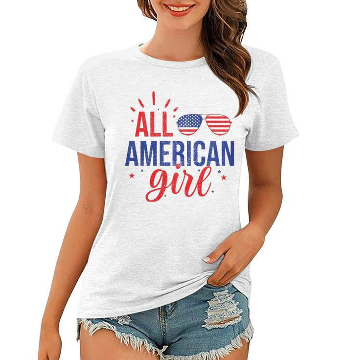 All American Girl 4Th Of July Girls Kids Sunglasses Family Women T-shirt