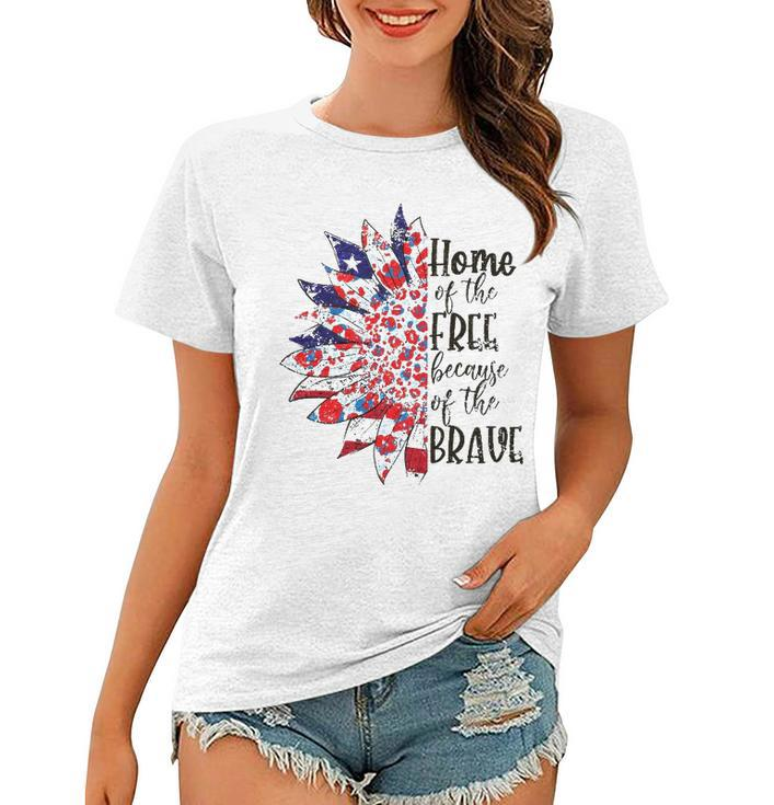 America The Home Of Free Because Of The Brave Plus Size Women T-shirt
