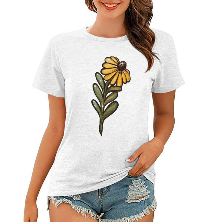Black Eyed Susan Flower Daisy Spring Art Flower Women T-shirt