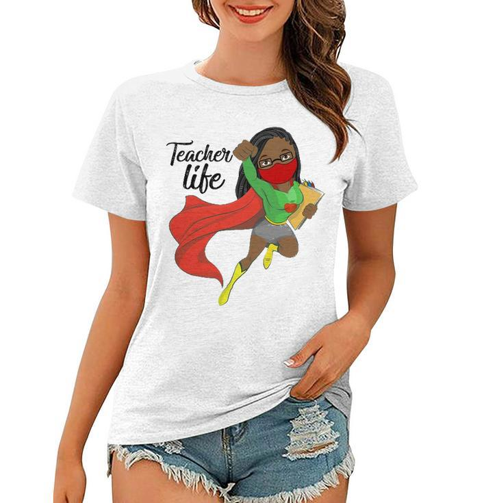 Black Teacher Life Locs Hair Afro Women Sunglasses Funny Women T-shirt