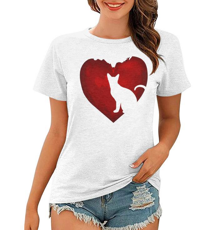 Cat Heart Shirt Cat Lovers Valentine Day  Gifts For Couple Women T-shirt