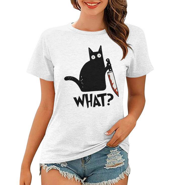 Cat What Murderous Black Cat With Knife Women T-shirt