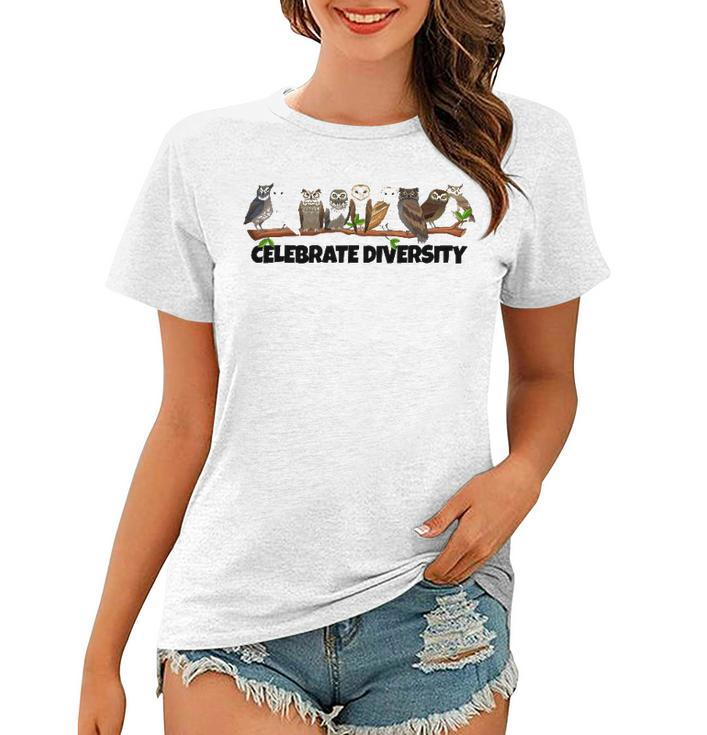 Celebrate Diversity Clothing Type Of Owls Apparel Owl Lovers Women T-shirt