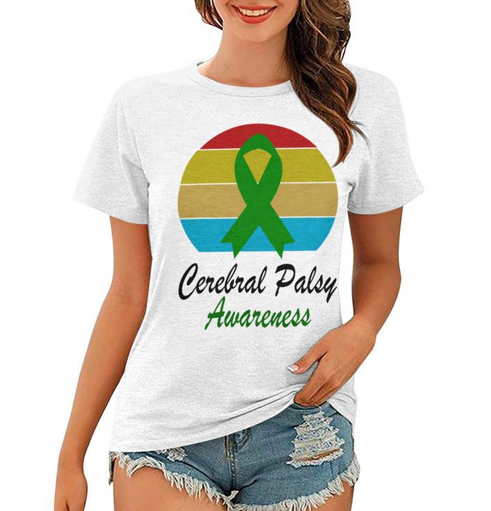 Cerebral Palsy Awareness Vintage  Green Ribbon  Cerebral Palsy  Cerebral Palsy Awareness Women T-shirt