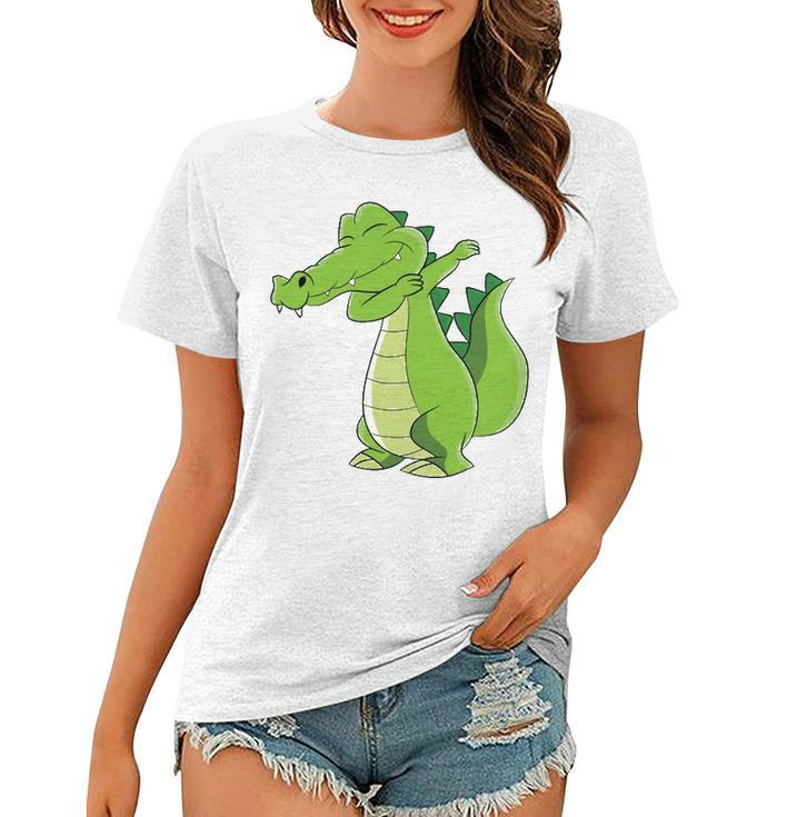 Dancing Alligator Gift Funny Dabbing Alligator Women T-shirt