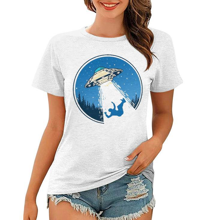 Finally Vintage Funny Ufo Flying Saucer Abduction Retro 80S Women T-shirt