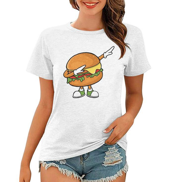 Funny Hamburger Art Men Women Cheeseburger Meat Eater  Women T-shirt