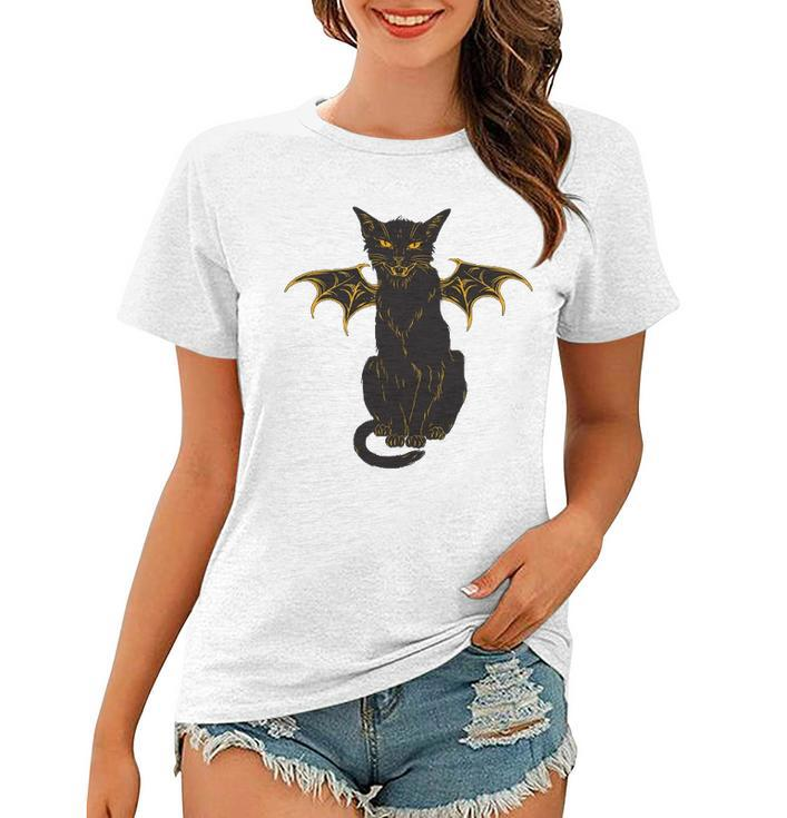 Halloween Black Cat With Wings Men Women Boy Girl Kids Gift Women T-shirt