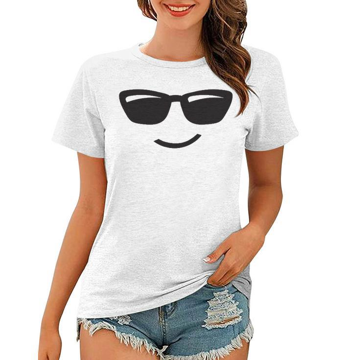 Halloween Costume Sunglasses Emoticon  Face Group Tee Women T-shirt