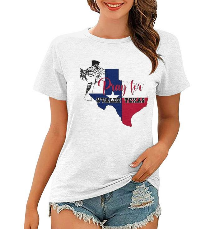 Jesus Pray For Uvalde Texas Protect Texas Not Gun Christian Cross Women T-shirt