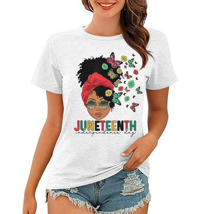 Junenth Is My Independence Day Black Queen And Butterfly  Women T-shirt