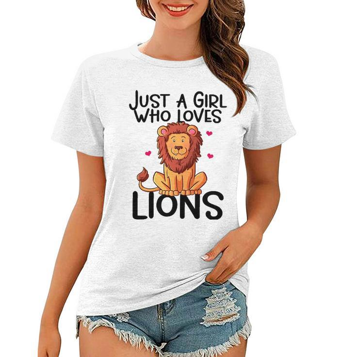Just A Girl Who Loves Lions Cute Lion Animal Costume Lover Women T-shirt