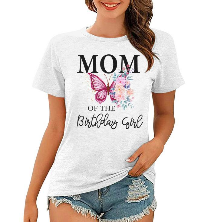 Mom 1St First Birthday Matching Family Butterfly Floral  Women T-shirt