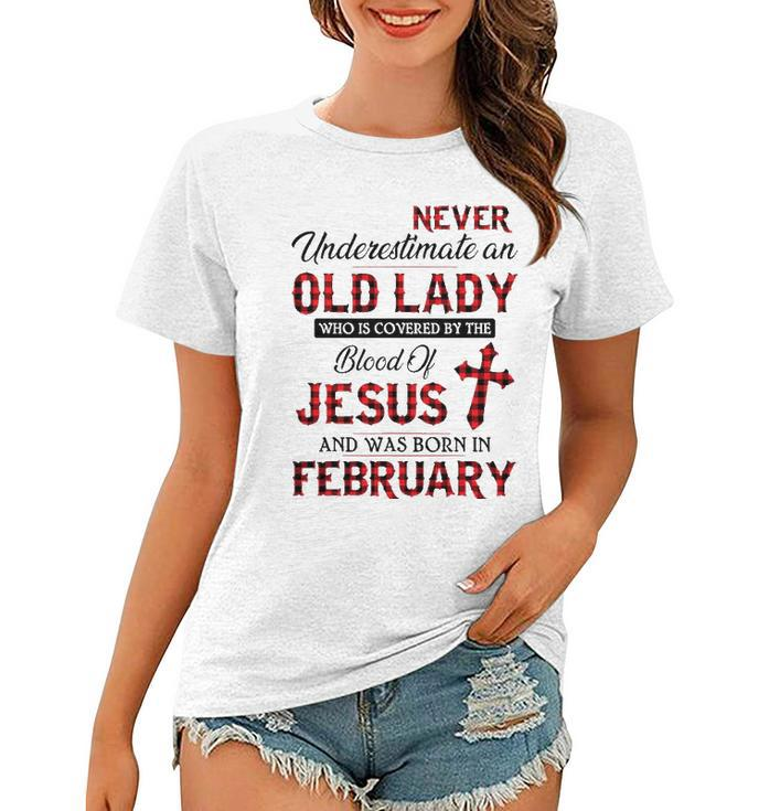 Never Underestimate An Old Lady Who Is Covered By February Women T-shirt