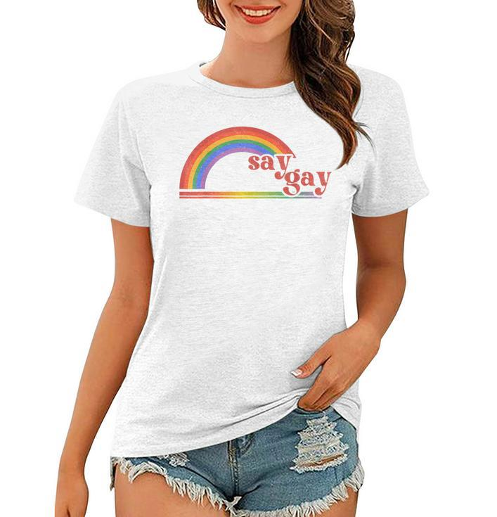 Rainbow Say Gay Protect Queer Kids Pride Month Lgbt  Women T-shirt